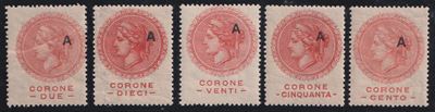 Croce Rossa (serie per le), Terre Redente—Non emessi, certificati Diena