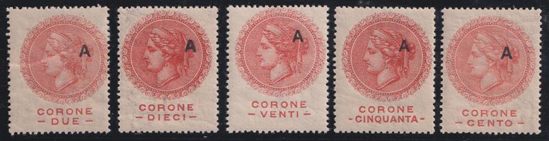 Croce Rossa (serie per le), Terre Redente—Non emessi, certificati Diena