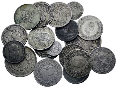 Estere. Lotto Multiplo di Monete Varie Italiane ed Estere in Ag. Anni, Titoli e Pesi Vari. Peso T...