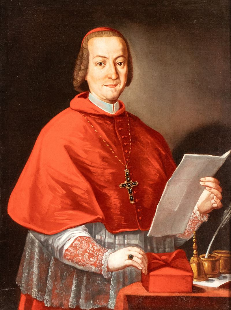 Artista Centro-italiano, XVIII Secolo - Ritratto del cardinale Urbano Paracciani Rutili, olio su ...