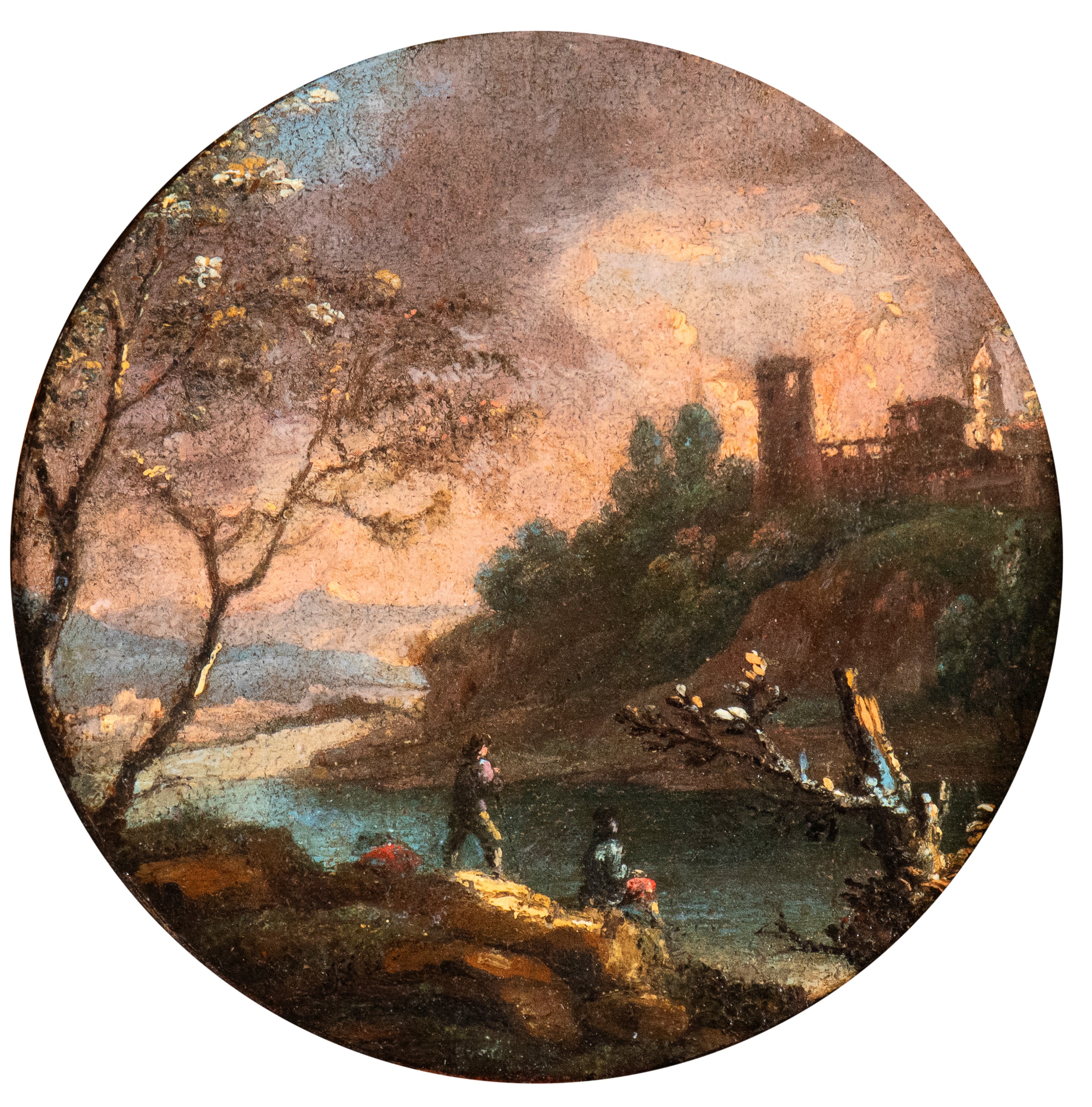 Alessio De Marchis - Paesaggi fluviale e con cascatella, coppia di dipinti