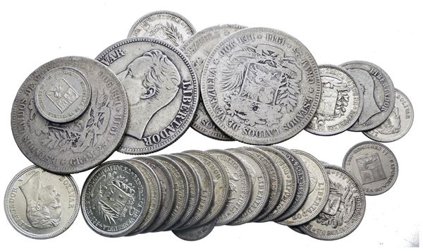 VENEZUELA. LOTTO MISTO DI BOLÍVARES. Ag. 200.gr.