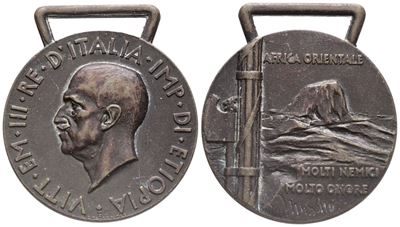 Fasciste. Regno D'italia. Vittorio Emanuele III (1900-1943). Medaglia Africa Orientale Italiana 1...