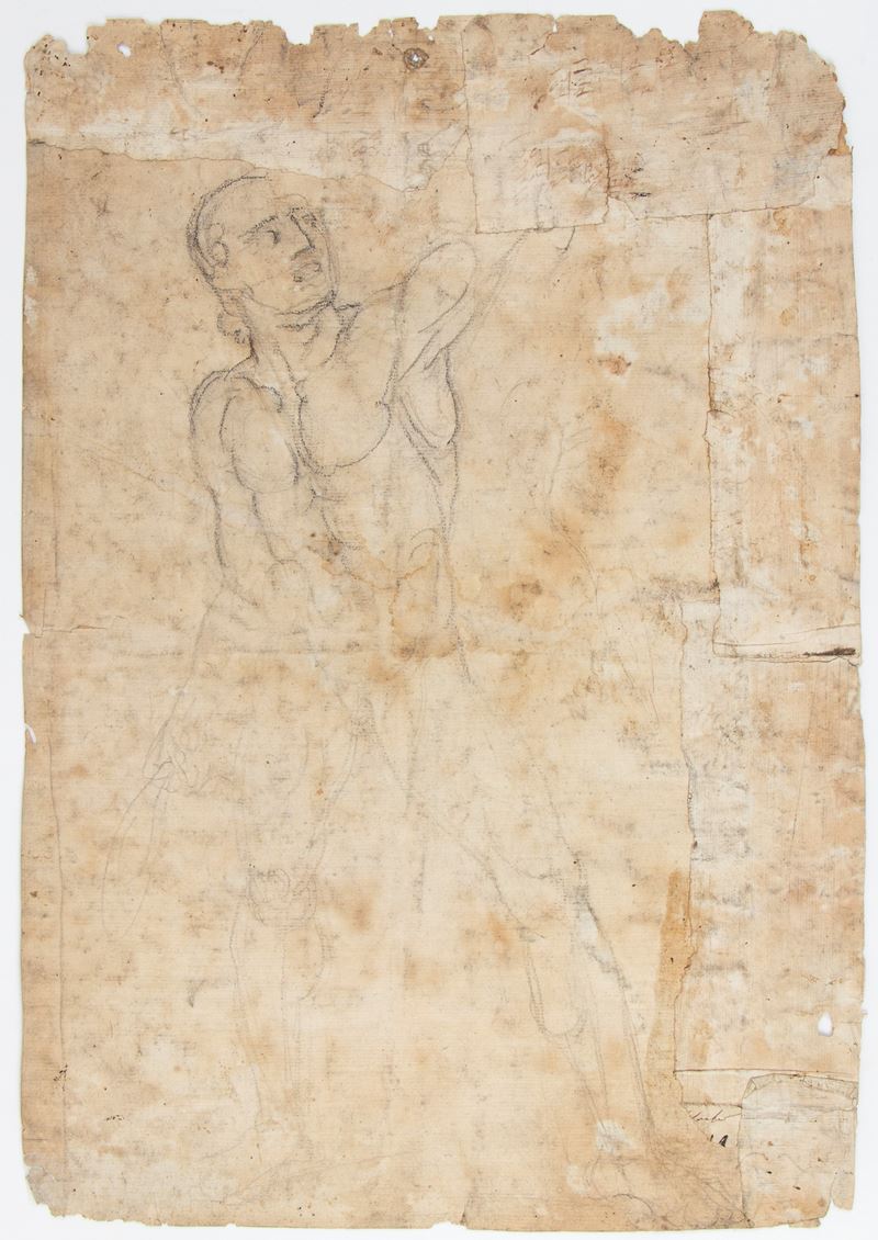 Antonio Canova - Studio di nudo accademico, matita su carta vergata