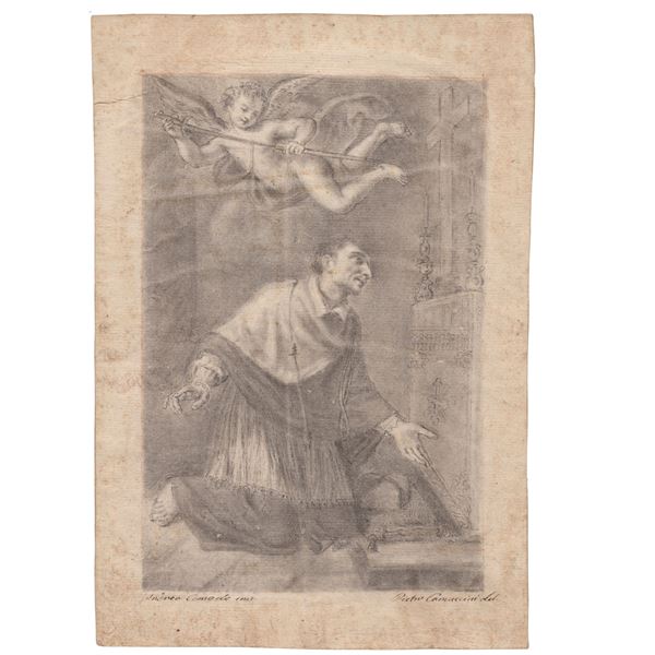 Pietro Camuccini - St. Charles Borromeo in prayer, after Andrea Commodi