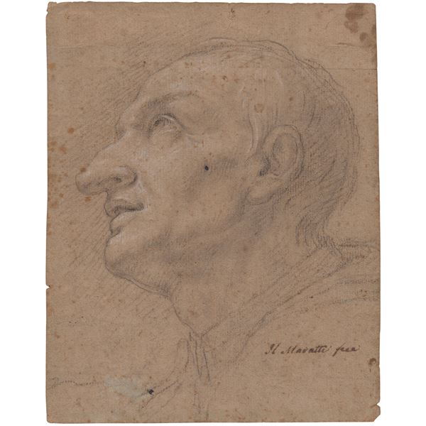 Carlo Maratti - Studio per testa di un prelato