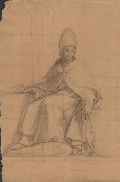 Studio per una figura di vescovo