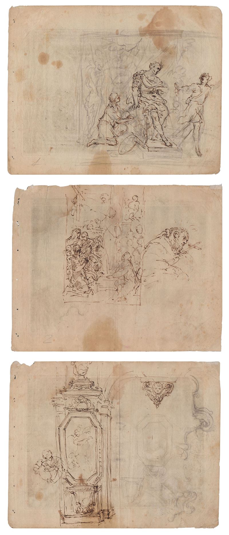 Artista romano del XVII secolo, Tre studi