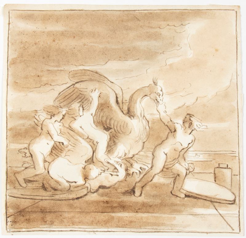 Fortunato Duranti - Cigno con i putti