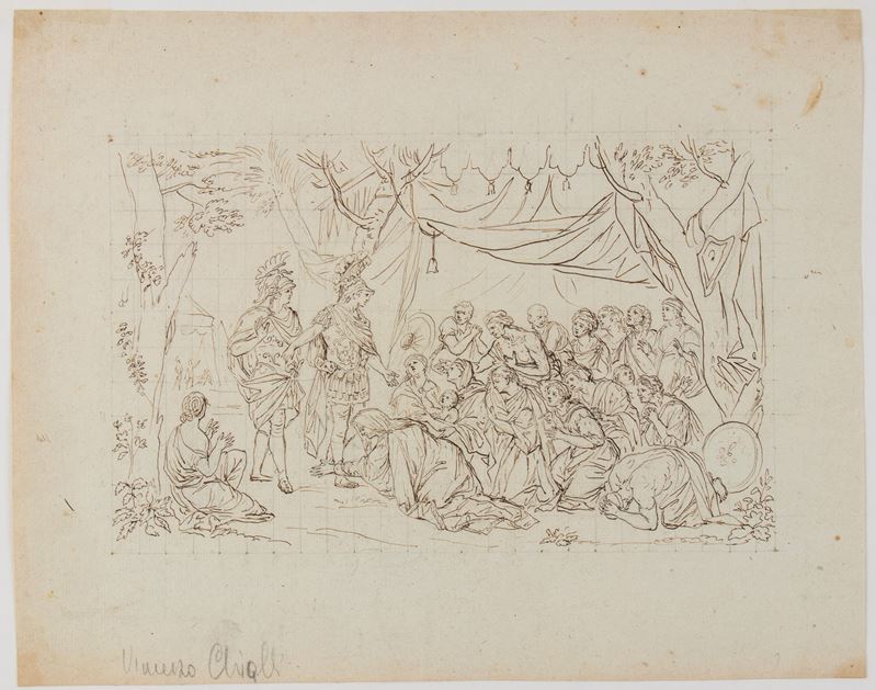 Vincenzo Chialli - Scena con un soggetto di storia romana