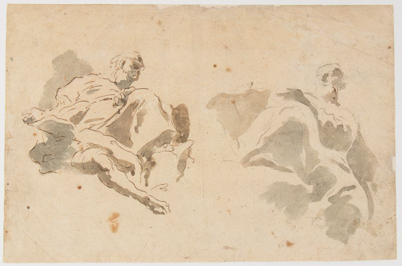 Giovanni Raggi - Studio con due figure sulle nuvole
