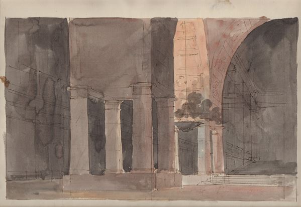 Scenografia con interno di un castello