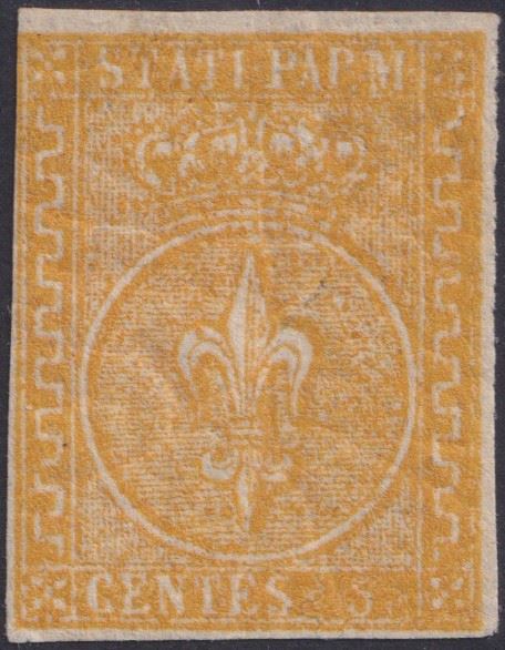 Parma - II emissione, 5 cent. nuovo con gomma.