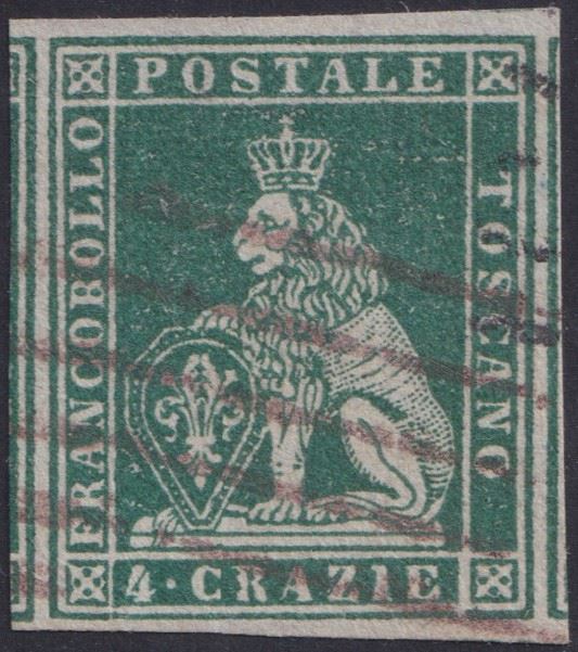Tuscany - 1st issue, 4cr. luxury quality.  - Auction STAMPS AND POSTAL HISTORY - Bertolami Fine Art - Casa d'Aste