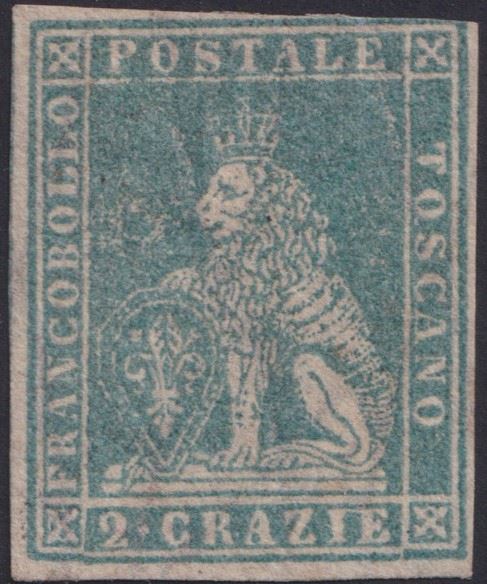 Tuscany - 2nd issue, 2cr. mint with gum.  - Auction STAMPS AND POSTAL HISTORY - Bertolami Fine Art - Casa d'Aste