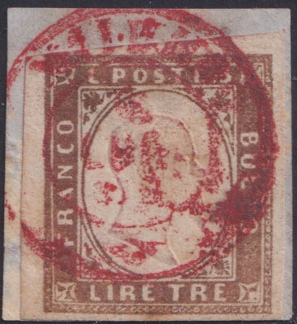 Sardegna - IV emissione, 3Lire usato a Milano.