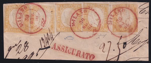 Sardinia - IV issue, multiple postage of 80 cents.