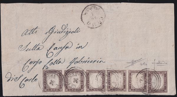 Sardinia - IV issue - 14Ab in strip of 5 + single