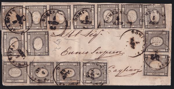 Sardinia - Cancellations, DOMUSNOVAS (pt.13) on rare multiple deep black franking.
