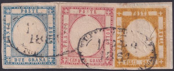 Neapolitan Province - 10gr. Ochre No. 22ea with tricolor postage