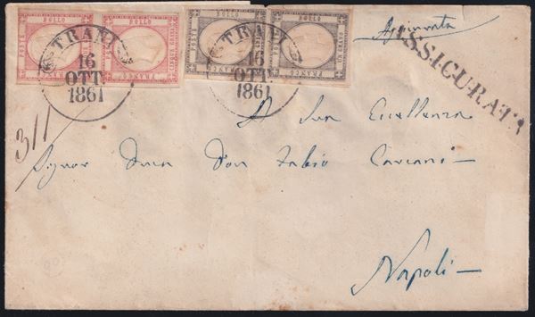 Neapolitan Province - 1gr. with TRIPLE EFFIGY on insured letter.