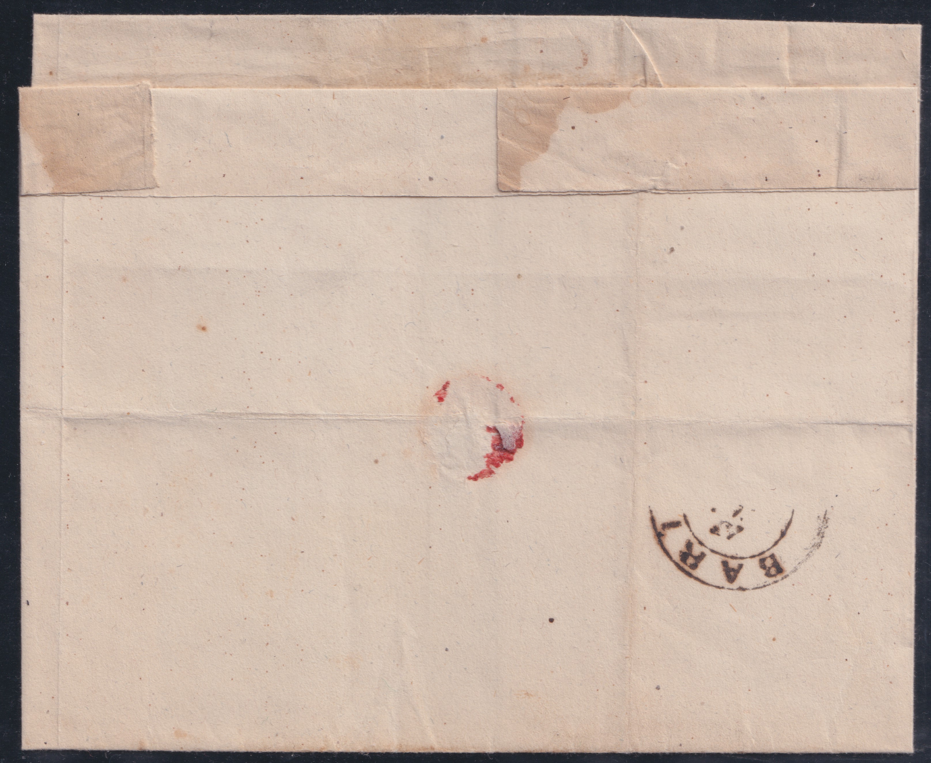 Prov. napoletane, Storia postale su busta con affrancatura in blocco di quattro da 2 gr (12.09.18...