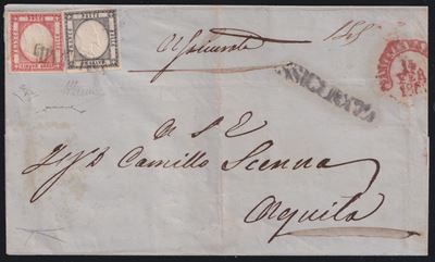 Certificati e provenienza storica, Primo giorno d’emissione 14 febbraio 1861 (busta assicurata Na...