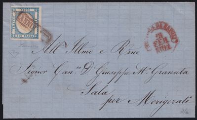 Regno d’Italia, Prov. Napoletane: annullato in cartella “ANNULLATO” rosso bruno (pt.12)