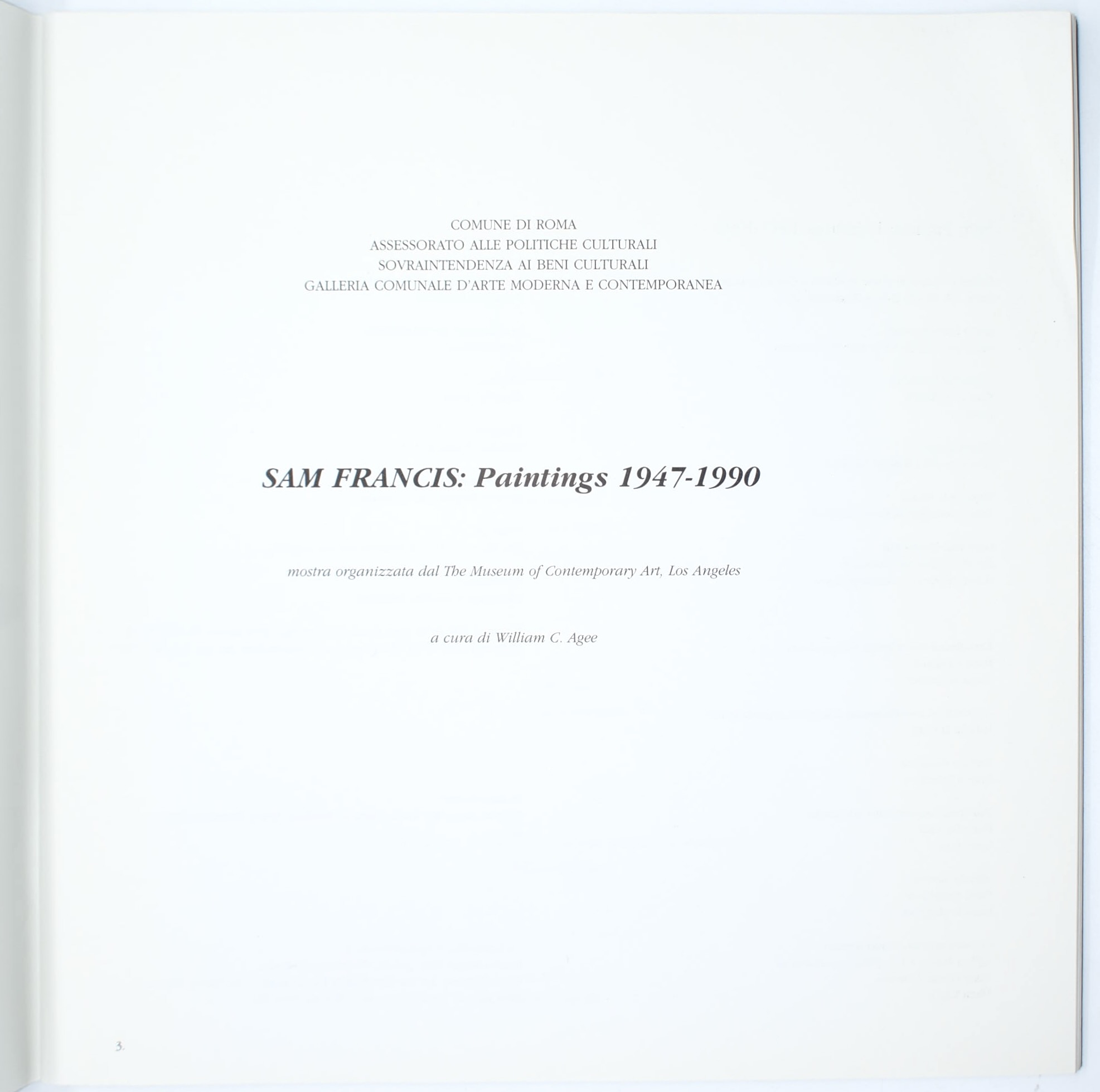 Flavio Caroli, Europa America. L’Astrazione determinata 1960/1976; Sam Francis Paintings 1947-199...