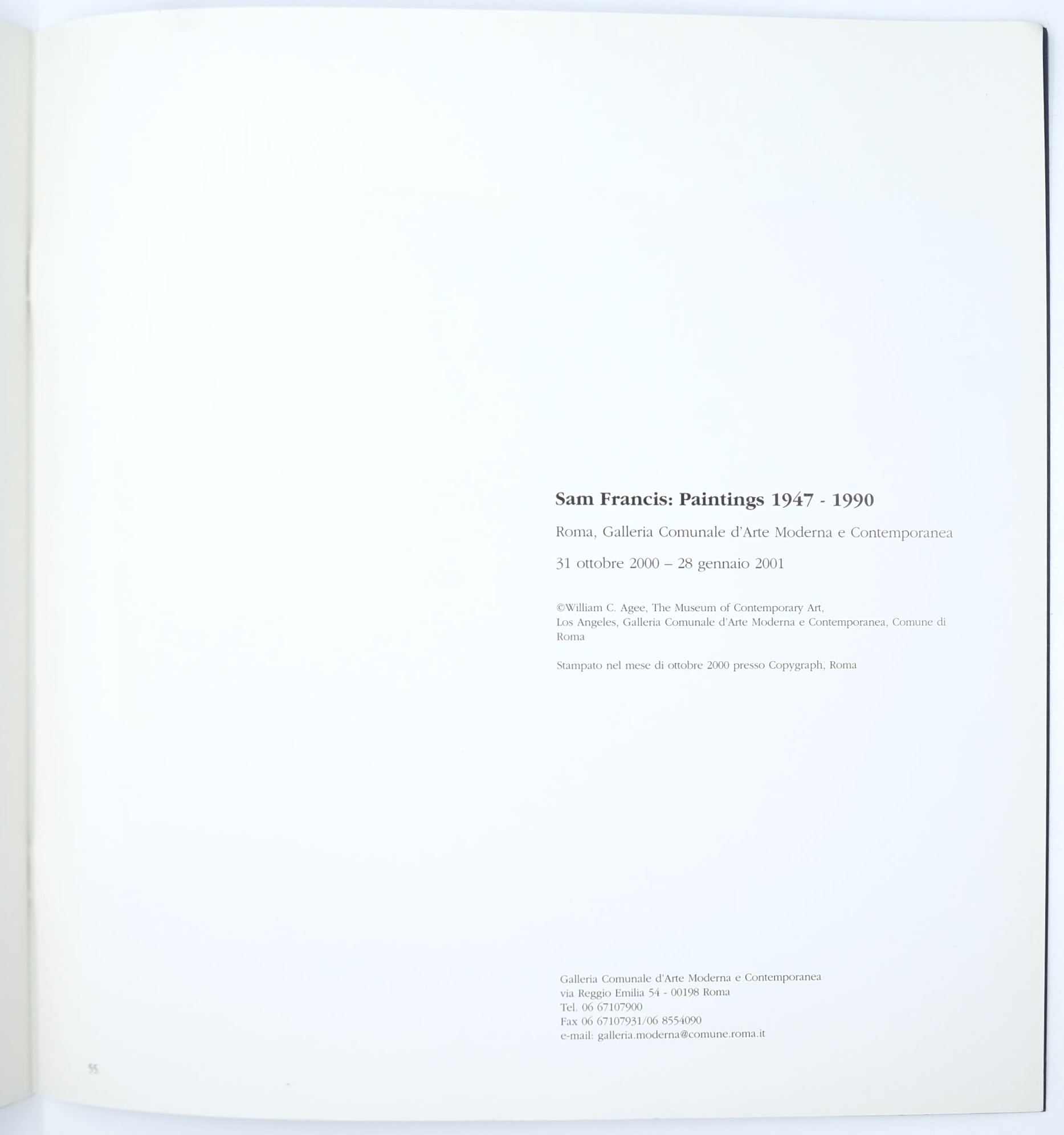 Flavio Caroli, Europa America. L’Astrazione determinata 1960/1976; Sam Francis Paintings 1947-199...