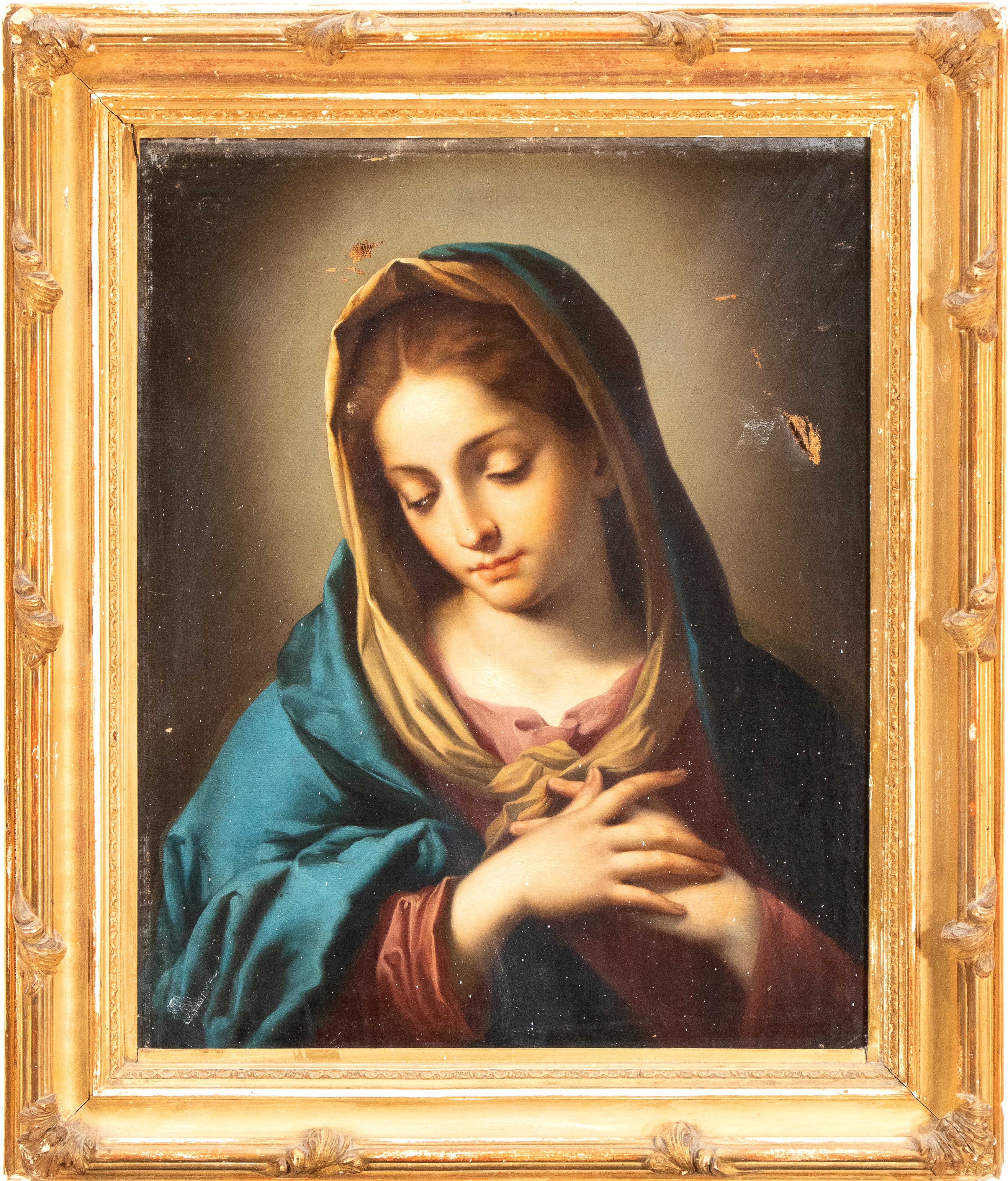 Artista Attivo a Roma, XVIII Secolo - Madonna orante, olio su tela