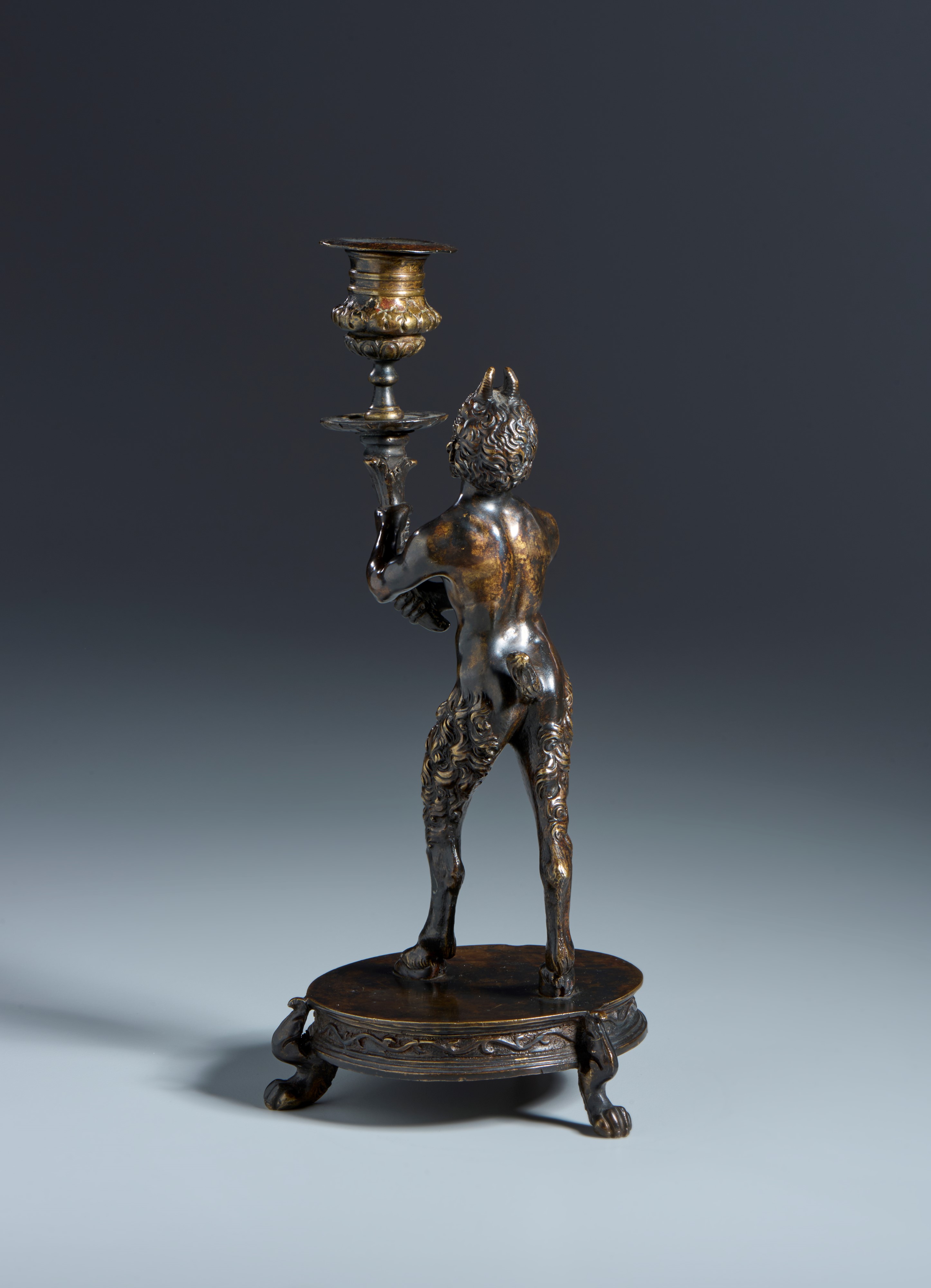 Satiro reggicandela. Severo Calzetta da Ravenna (Ravenna 1465-1543) Scuola di. XVII secolo, bronz...