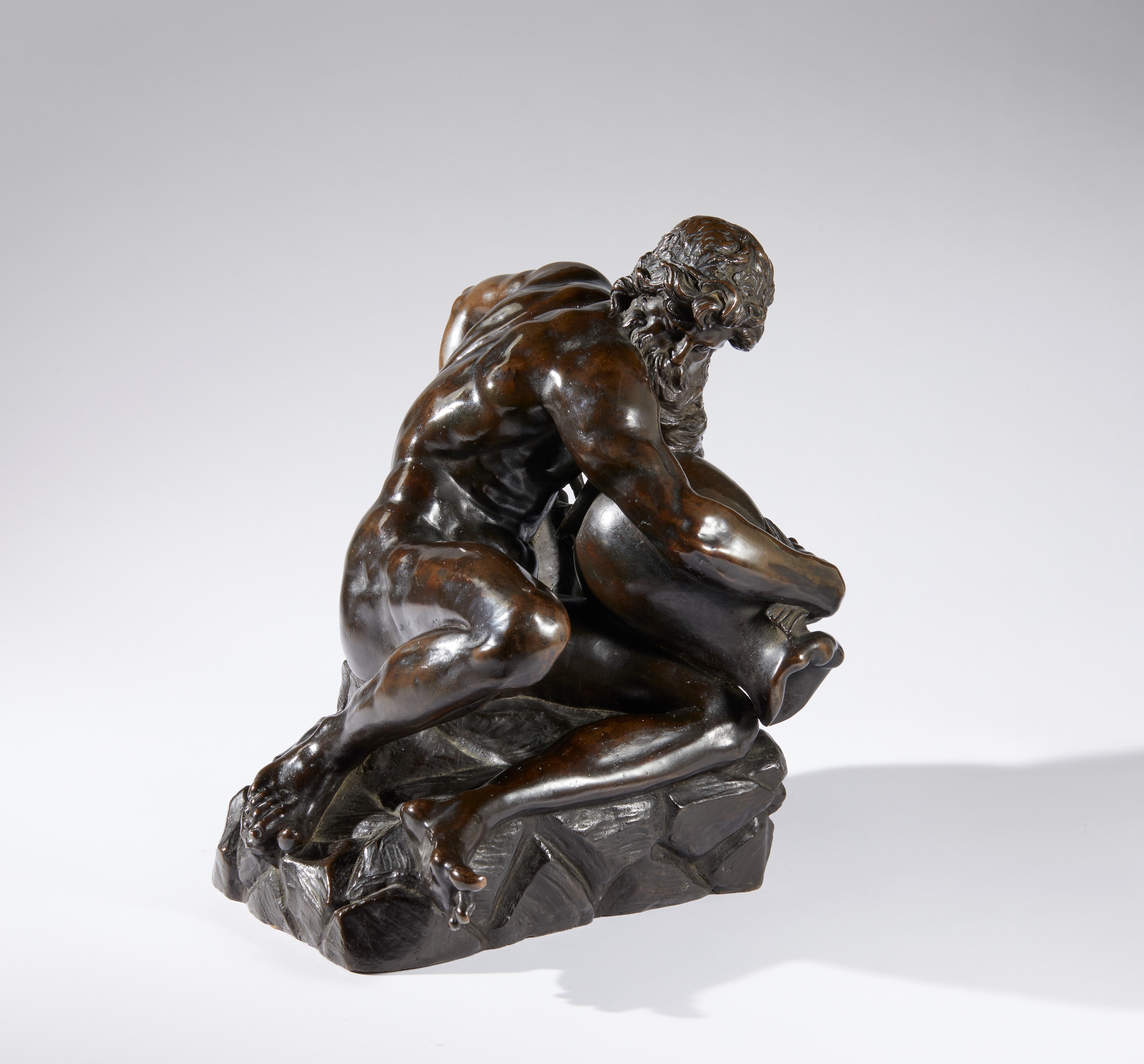 Dio Fiume. Pietro Tacca (Carrara, 1577- Firenze, 1640) Bottega di. Bronzo patina rossastra traslu...