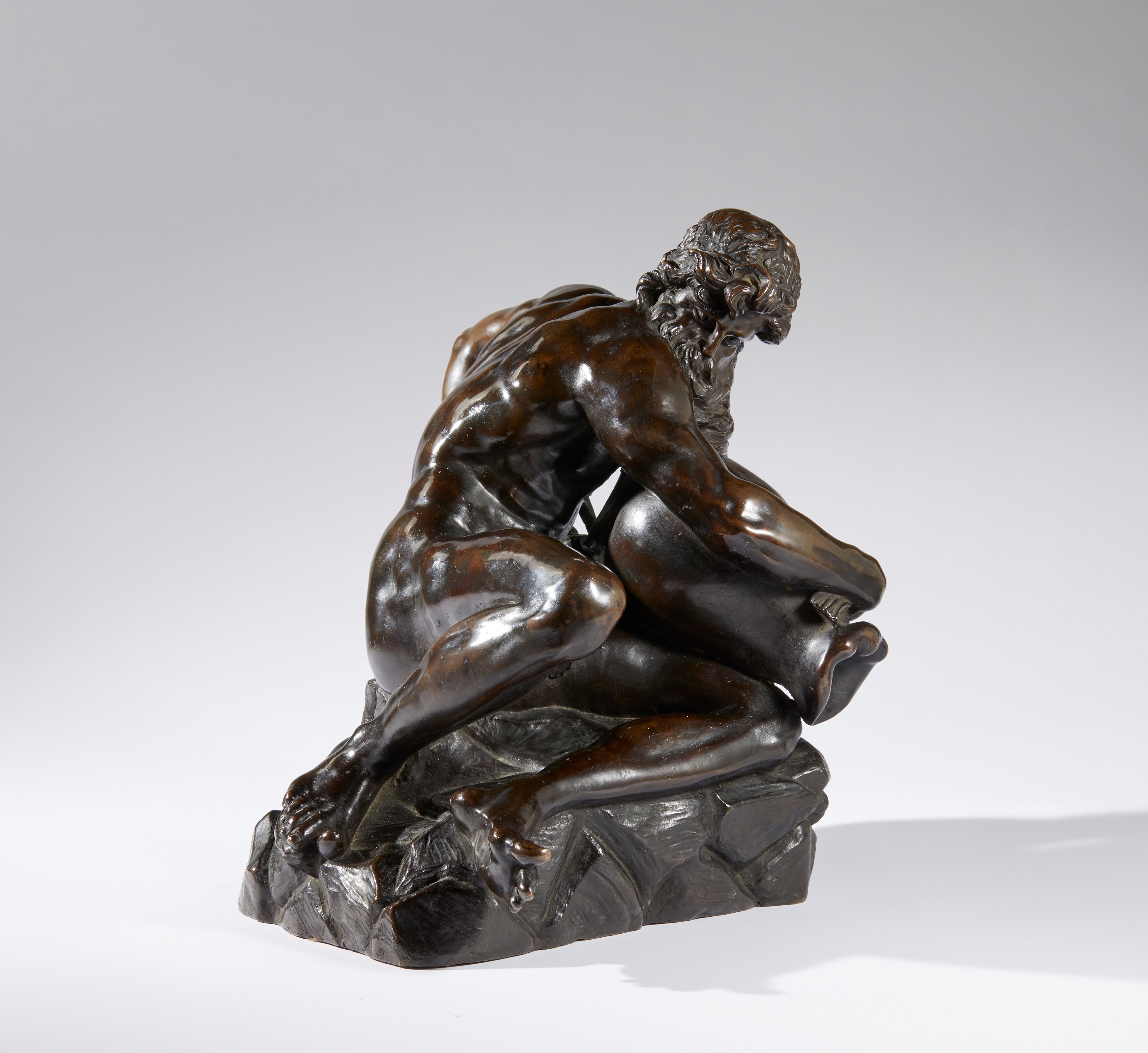 Dio Fiume. Pietro Tacca (Carrara, 1577- Firenze, 1640) Bottega di. Bronzo patina rossastra traslu...