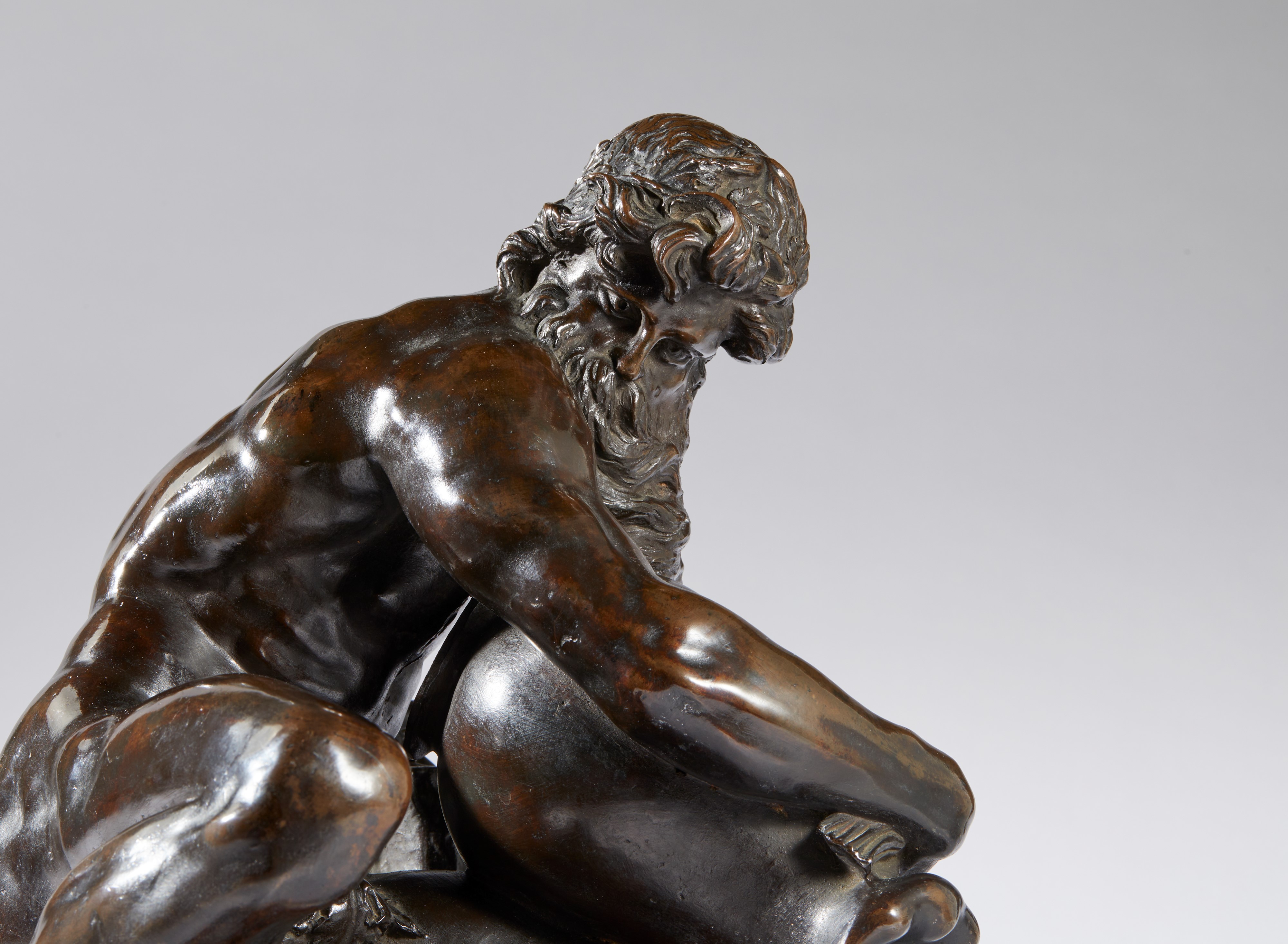 Dio Fiume. Pietro Tacca (Carrara, 1577- Firenze, 1640) Bottega di. Bronzo patina rossastra traslu...