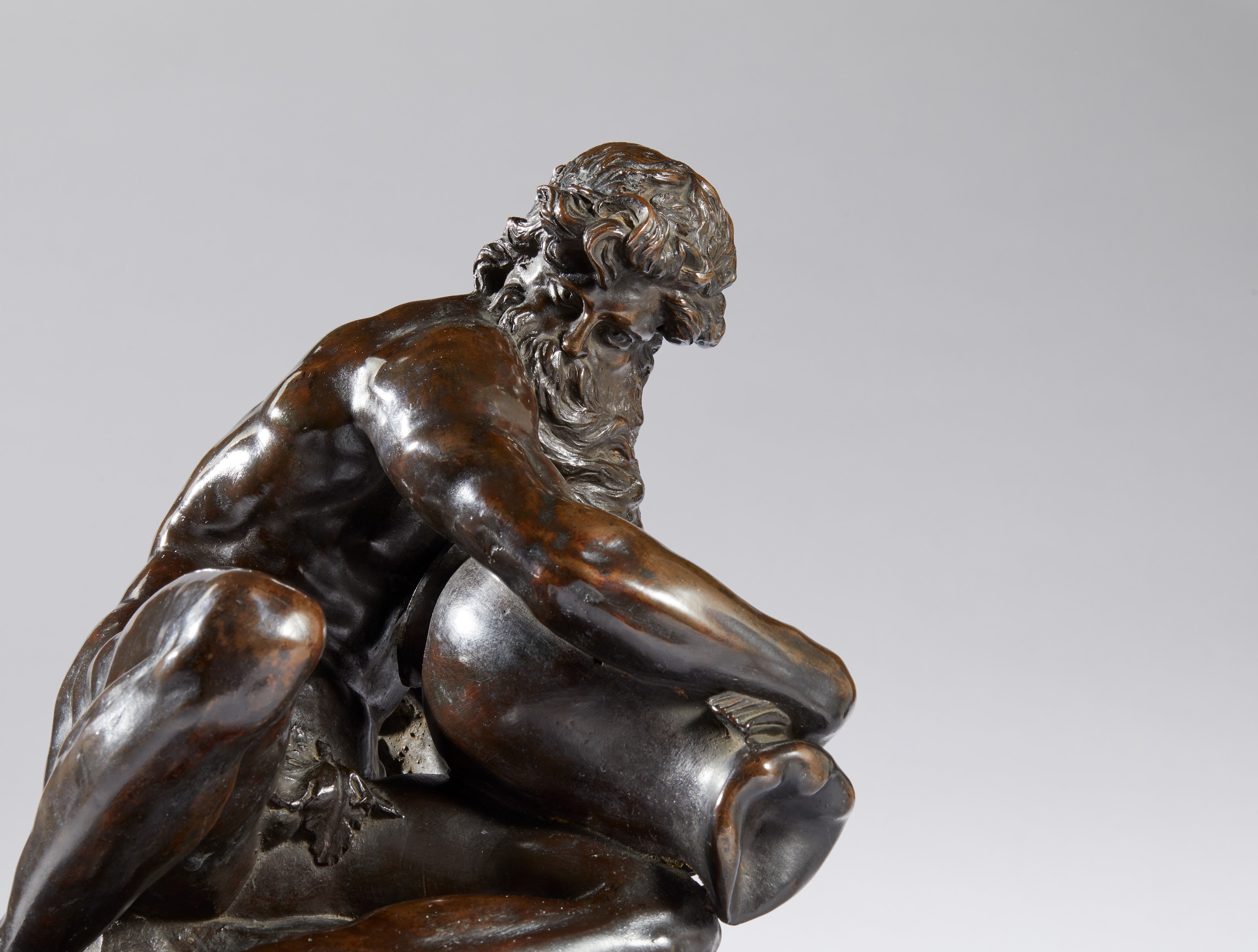 Dio Fiume. Pietro Tacca (Carrara, 1577- Firenze, 1640) Bottega di. Bronzo patina rossastra traslu...