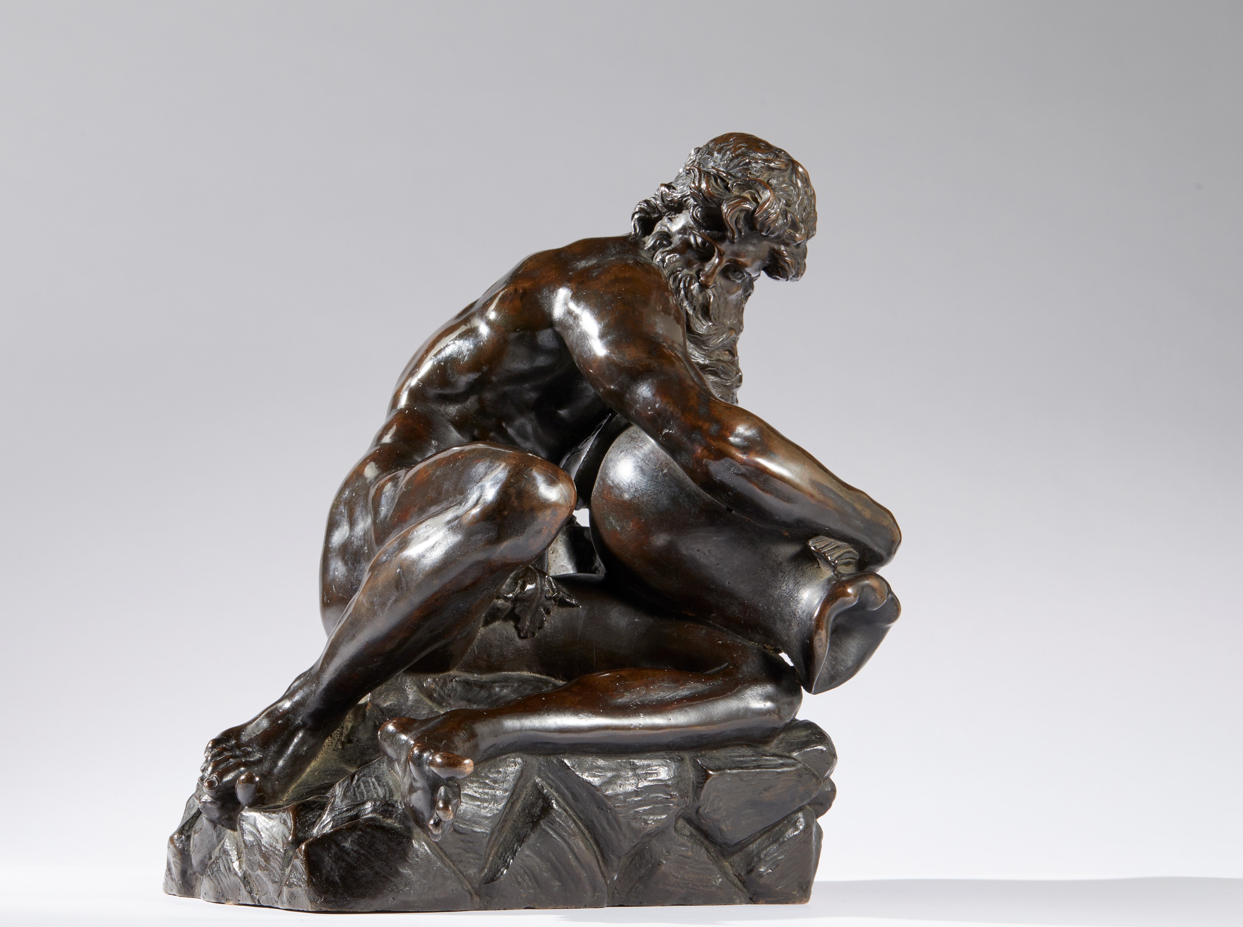 Dio Fiume. Pietro Tacca (Carrara, 1577- Firenze, 1640) Bottega di. Bronzo patina rossastra traslu...