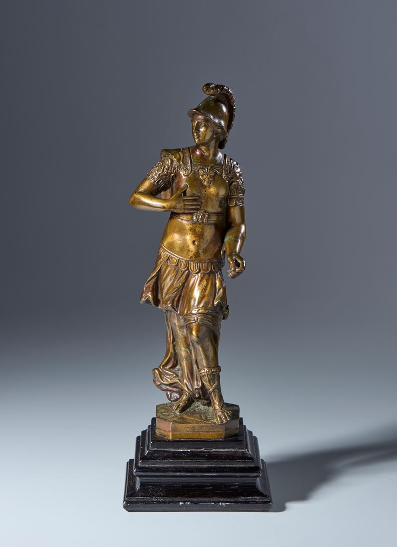Minerva. Tiziano Aspetti, Bottega. XVI-XVII secolo. Bronzo patina trasparente dorata