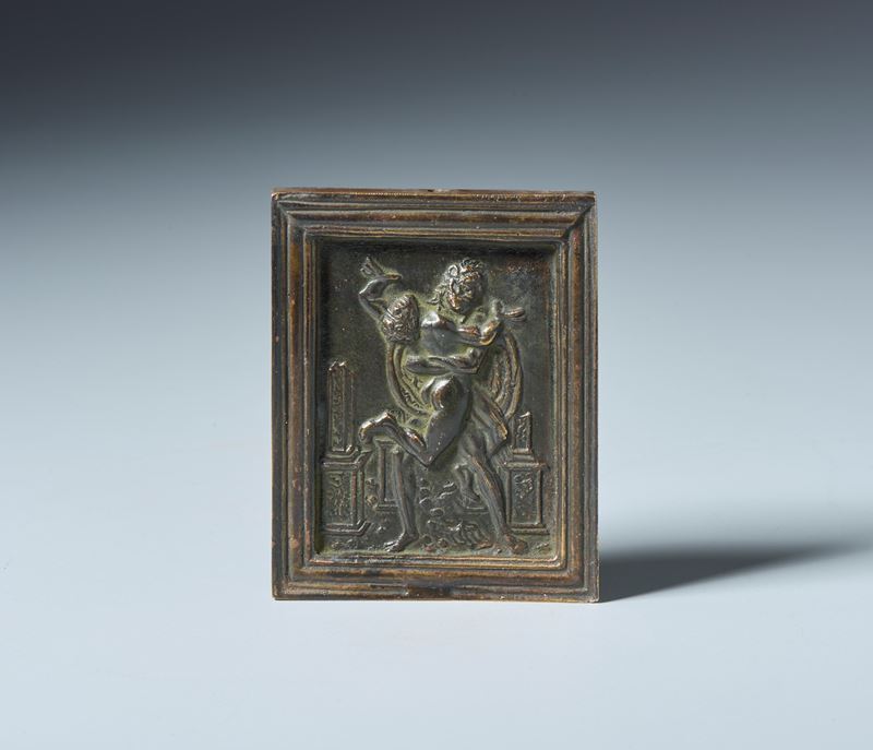 Ercole e Anteo. Galeazzo Mondella detto Moderno (Verona, 1464- Roma, 1528). Placchetta