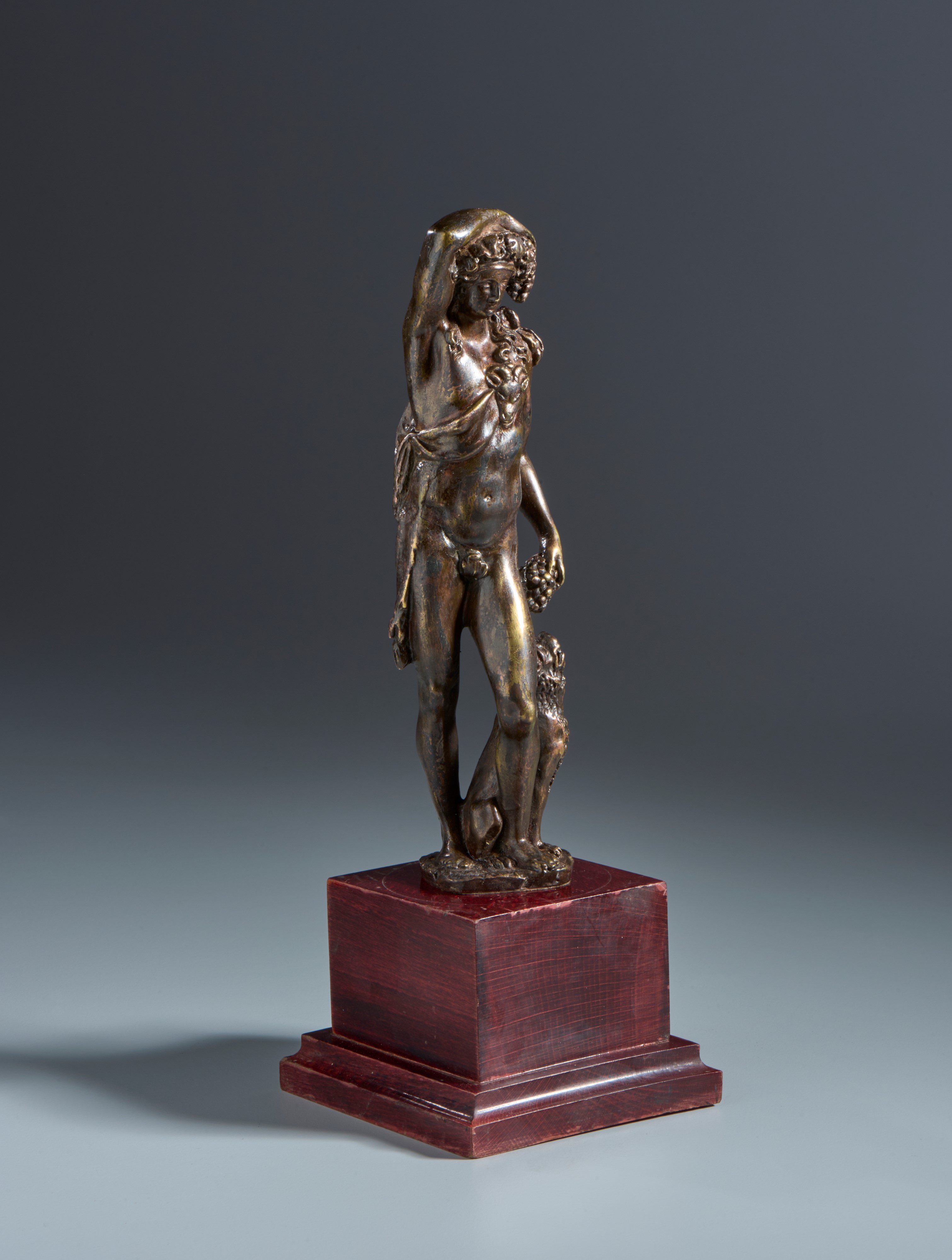 Bacco con pantera. Barthelemy Prieur (1536-1611) Ambito di. XVII secolo. Bronzo con patina traspa...