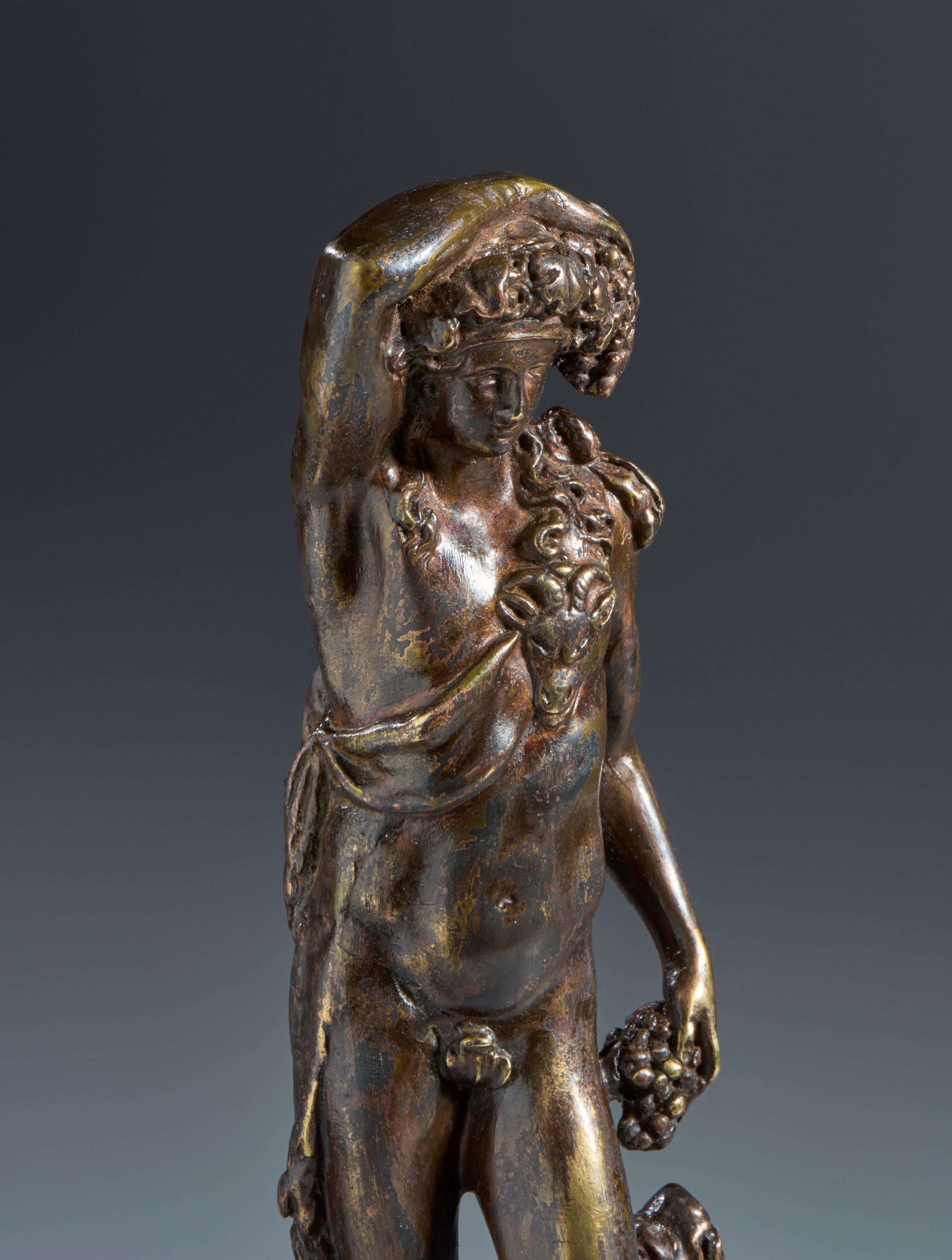 Bacco con pantera. Barthelemy Prieur (1536-1611) Ambito di. XVII secolo. Bronzo con patina traspa...