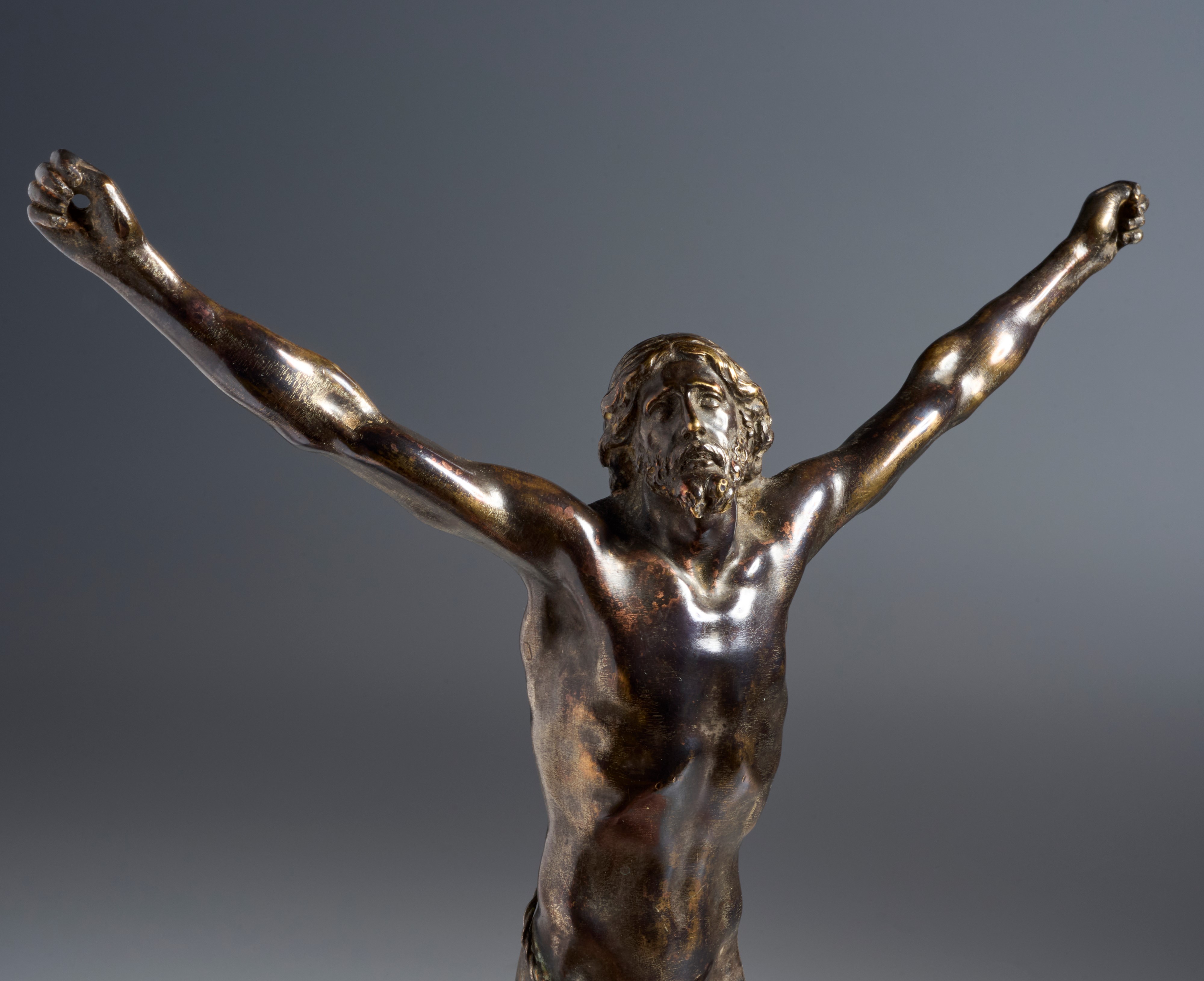 Cristo vivo nudo. Francesco Mochi (Montevarchi,1580-Roma 1654) Attribuito. XVII secolo. Bronzo pa...