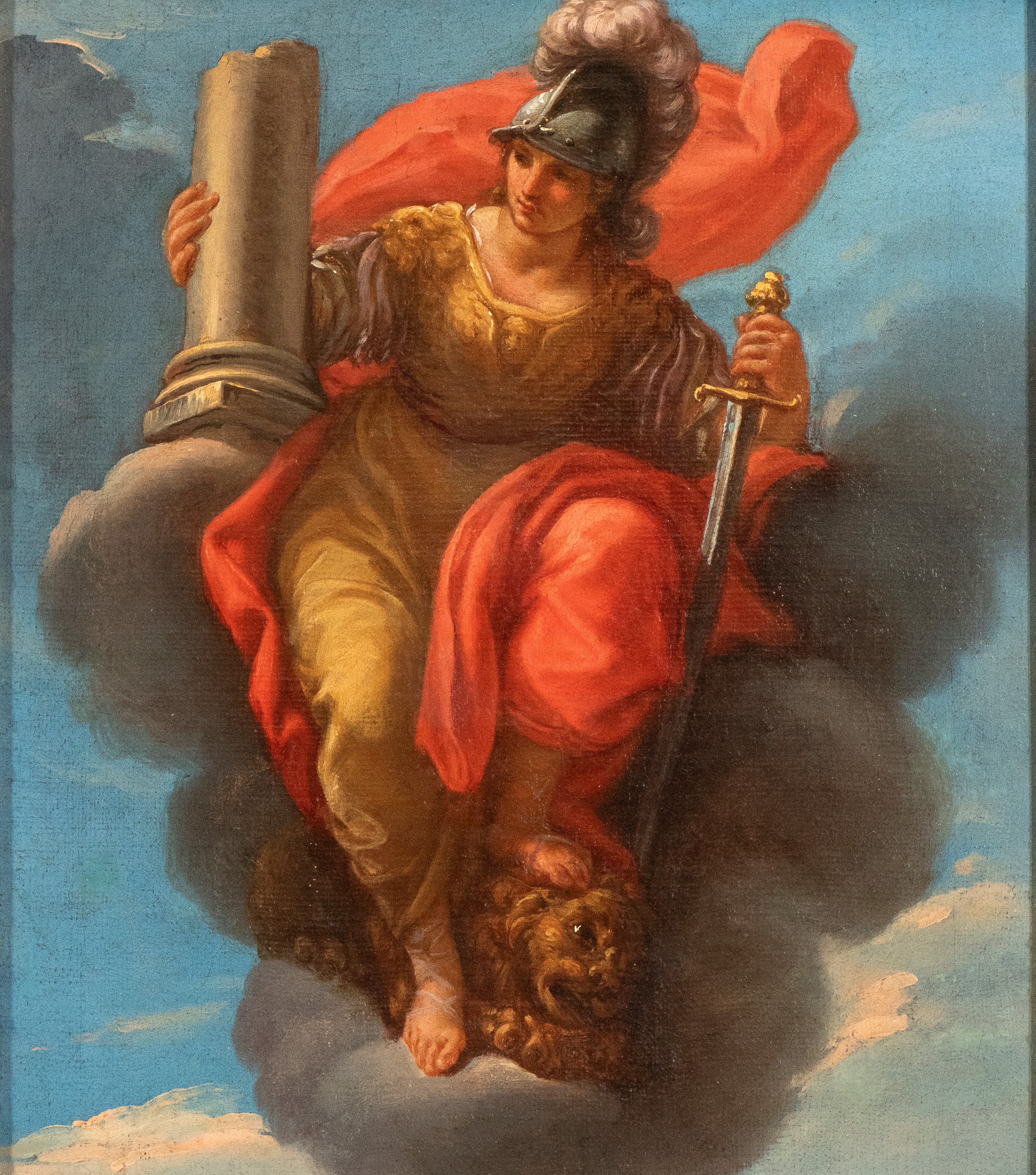 a) Allegoria della Prudenza; b) Allegoria della Fortezza. Coppia di dipinti