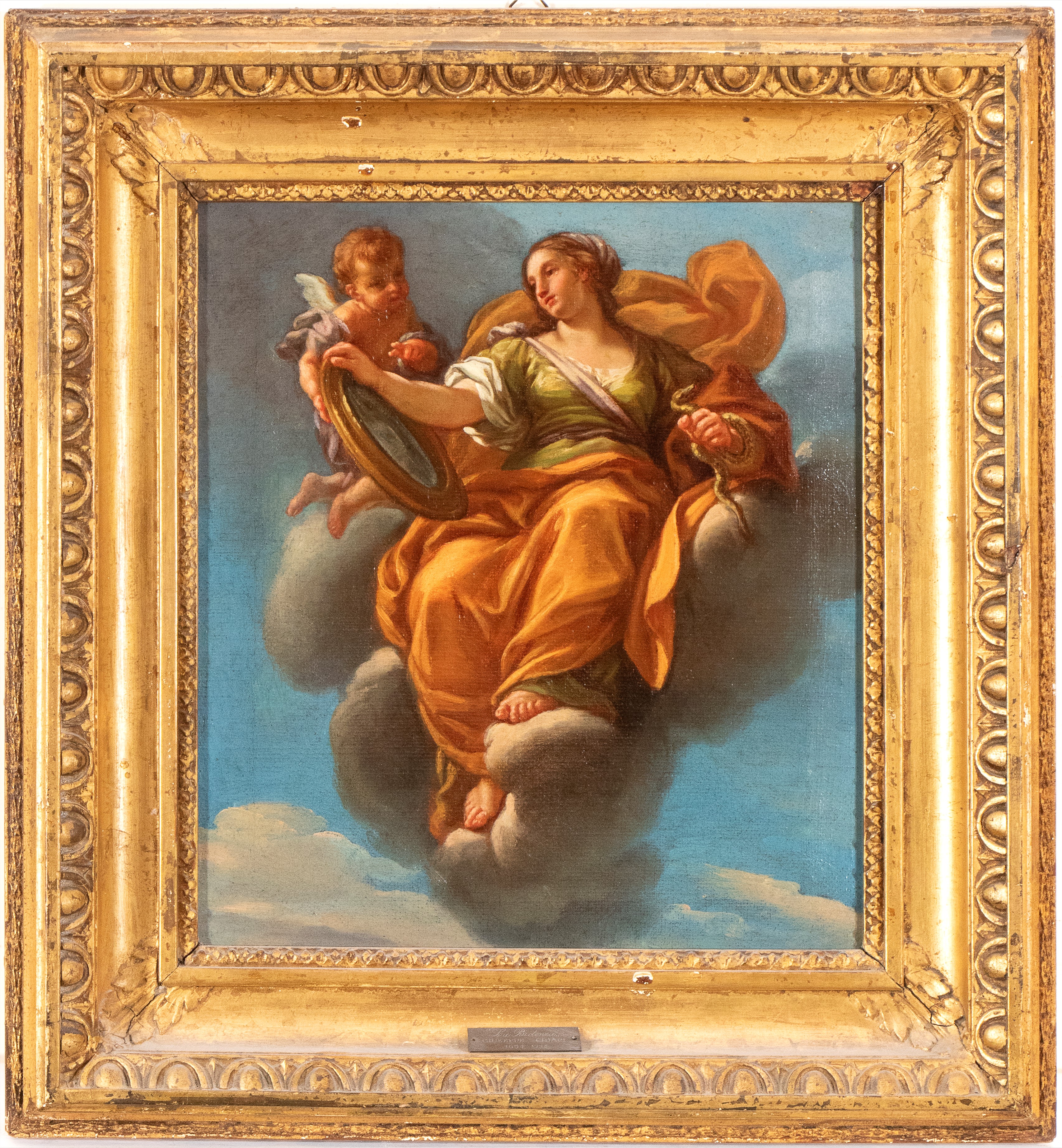 a) Allegoria della Prudenza; b) Allegoria della Fortezza. Coppia di dipinti