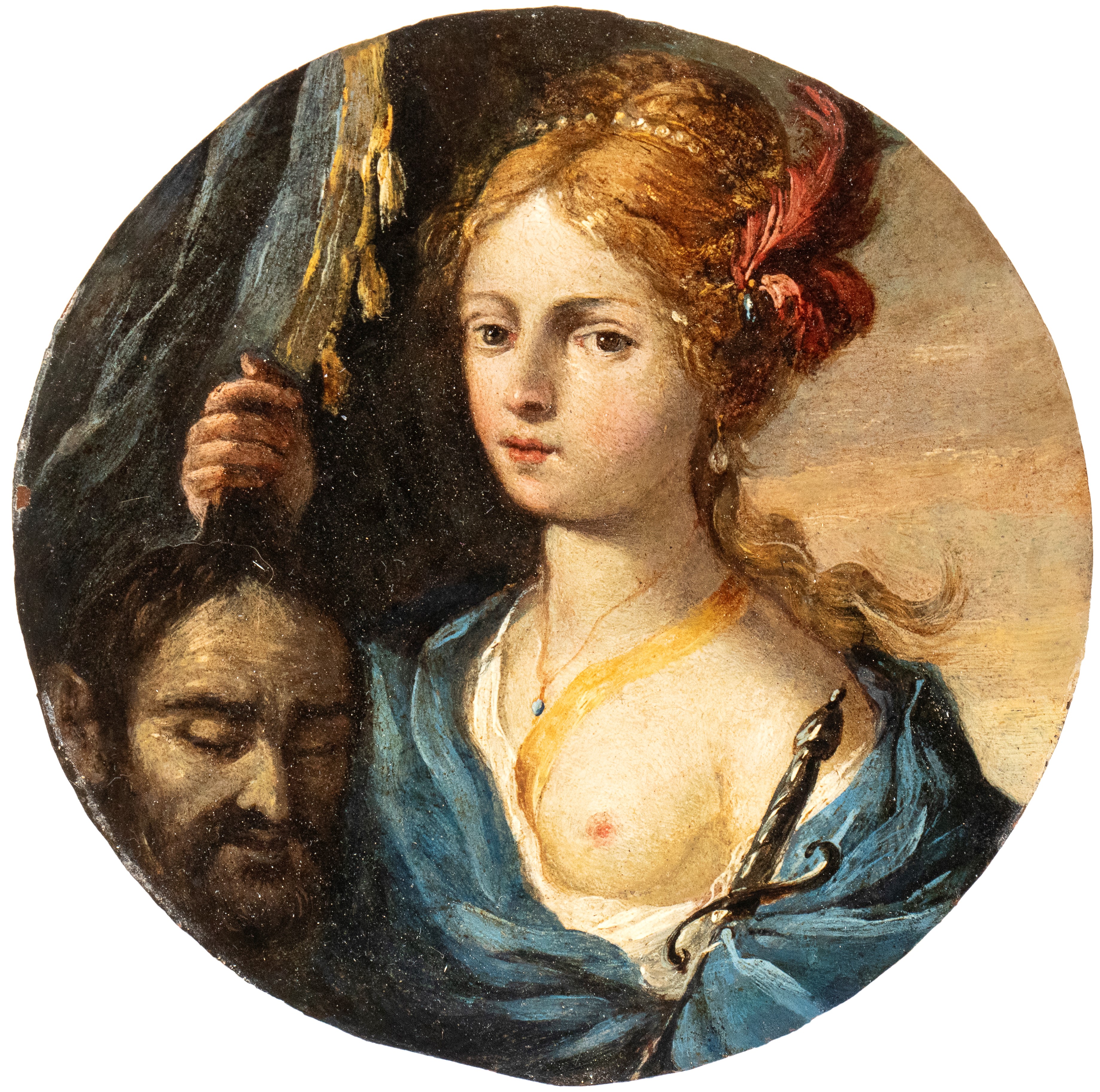 a) Giuditta con la testa di Oloferne; b) Erodiade con la testa del Battista. Coppia di dipinti