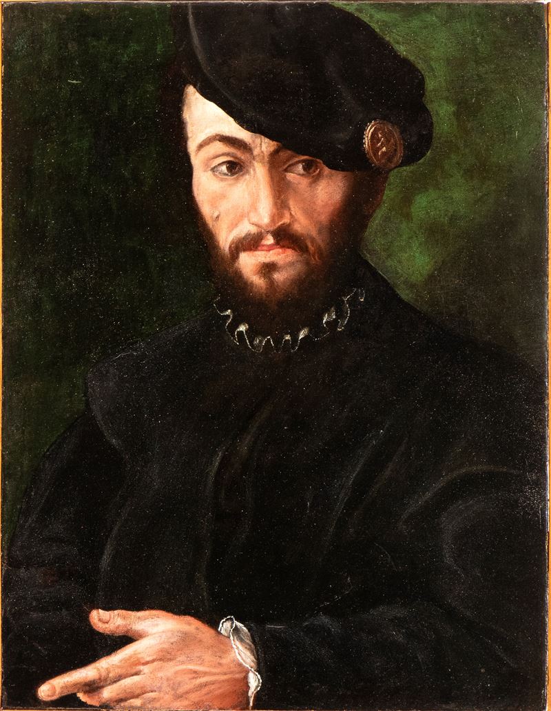 Ritratto di gentiluomo in nero con berretto