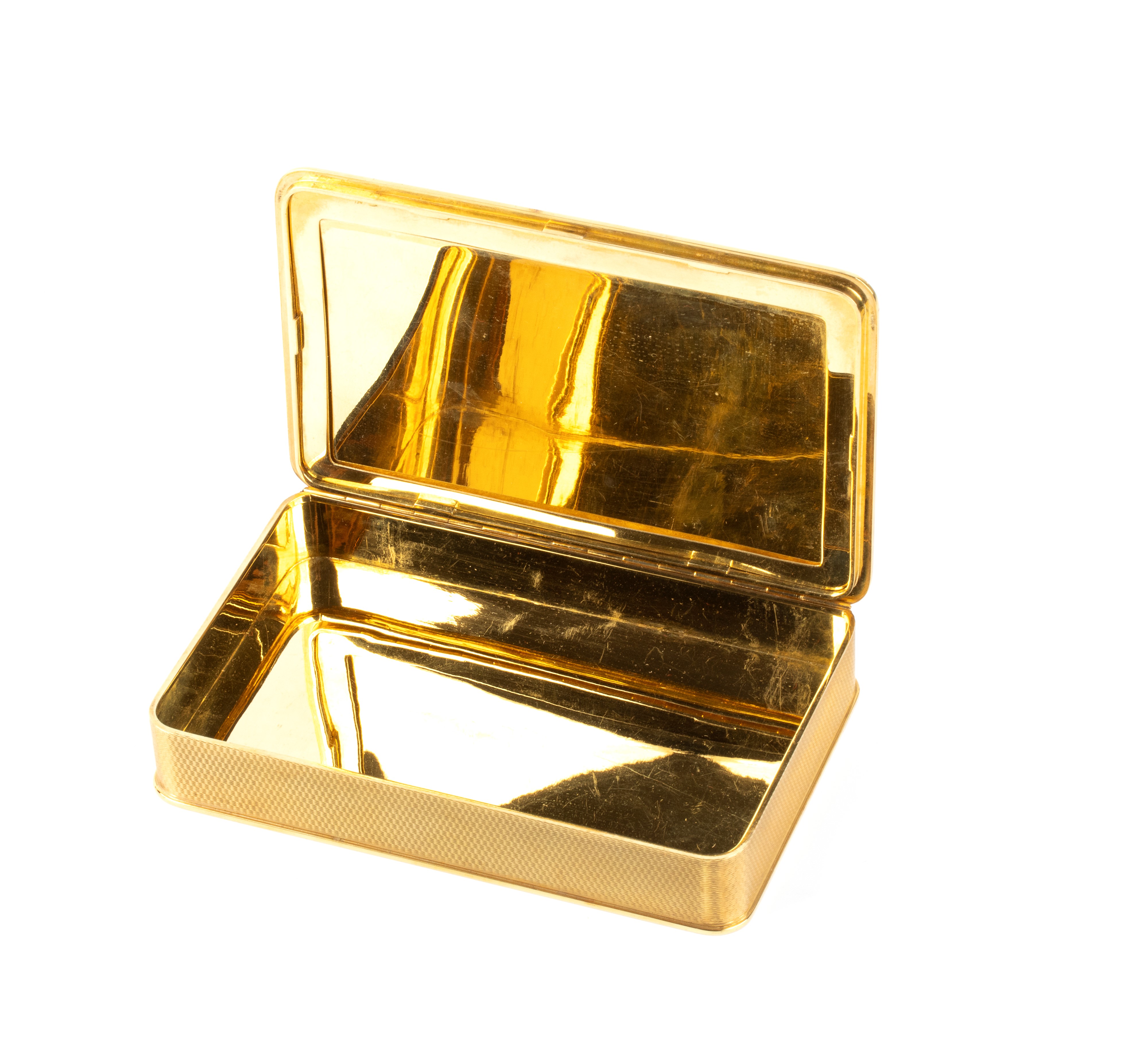 Oro giallo 18k con smalto verde, Scatola rettangolare da collezione (XX secolo)