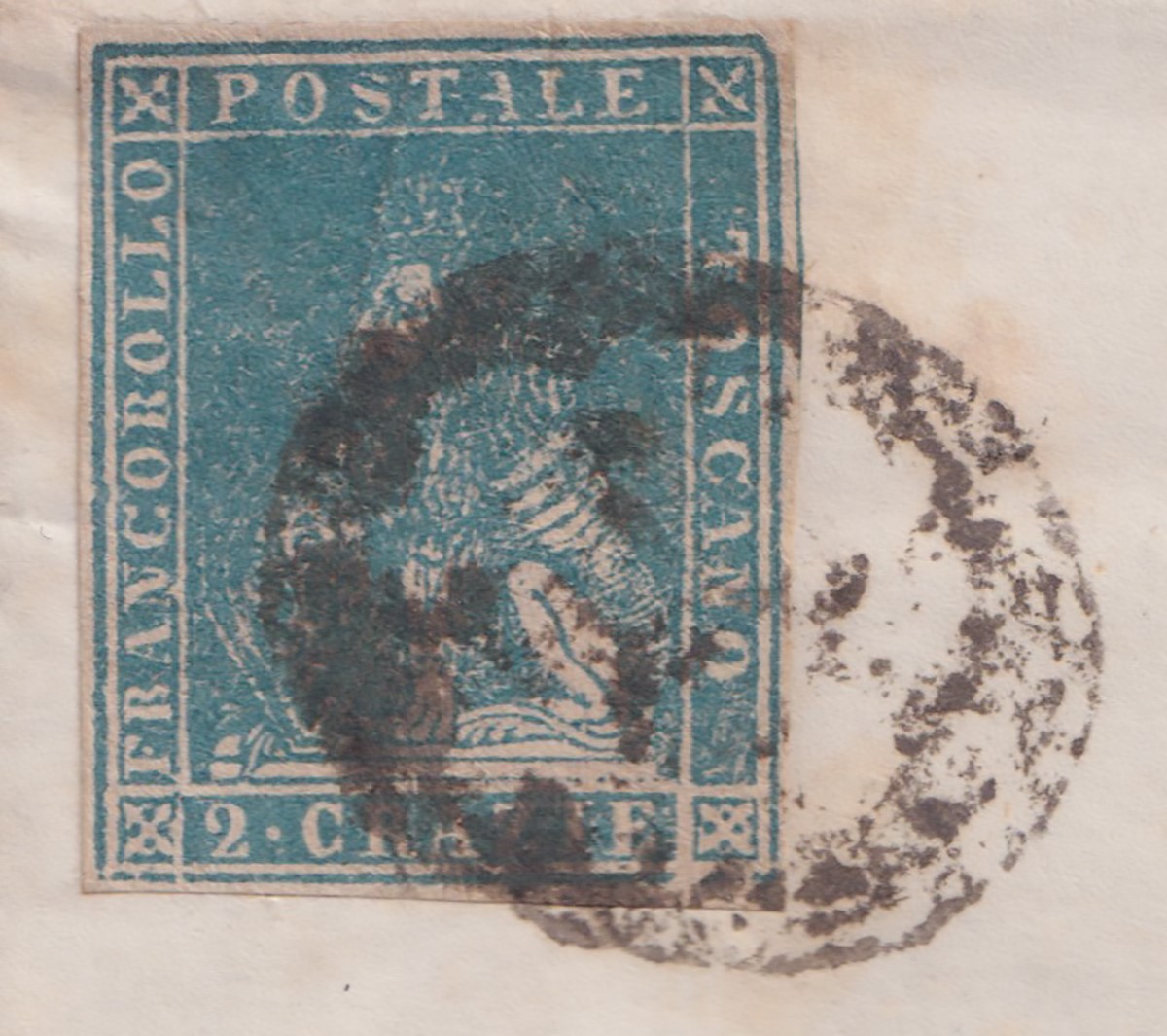 Toscana, Annullamento Muto di Sorano (9 punti) su busta per Firenze, 25.05.1858