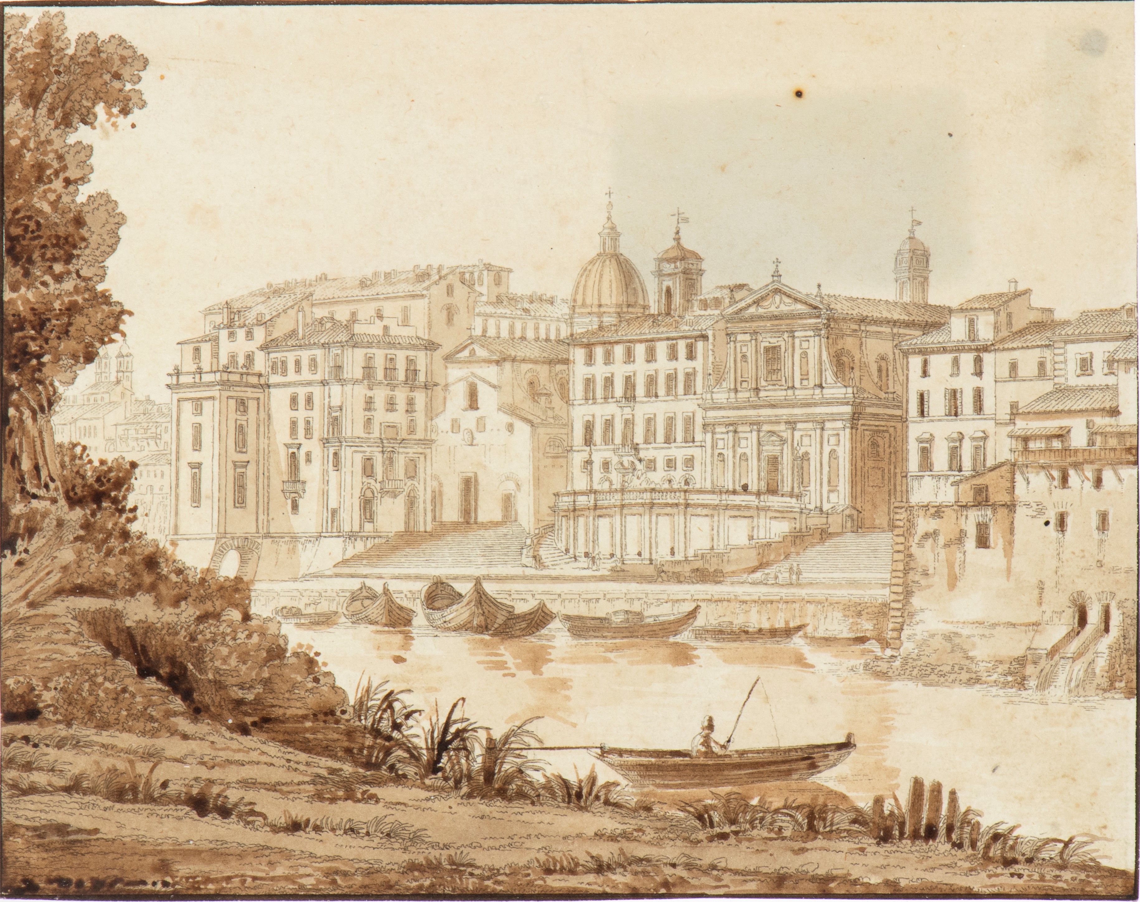 Antonio Acquaroni - Vedute romane: Porto di Ripetta, Trinità dei Monti, Porta Angelica (suite di ...