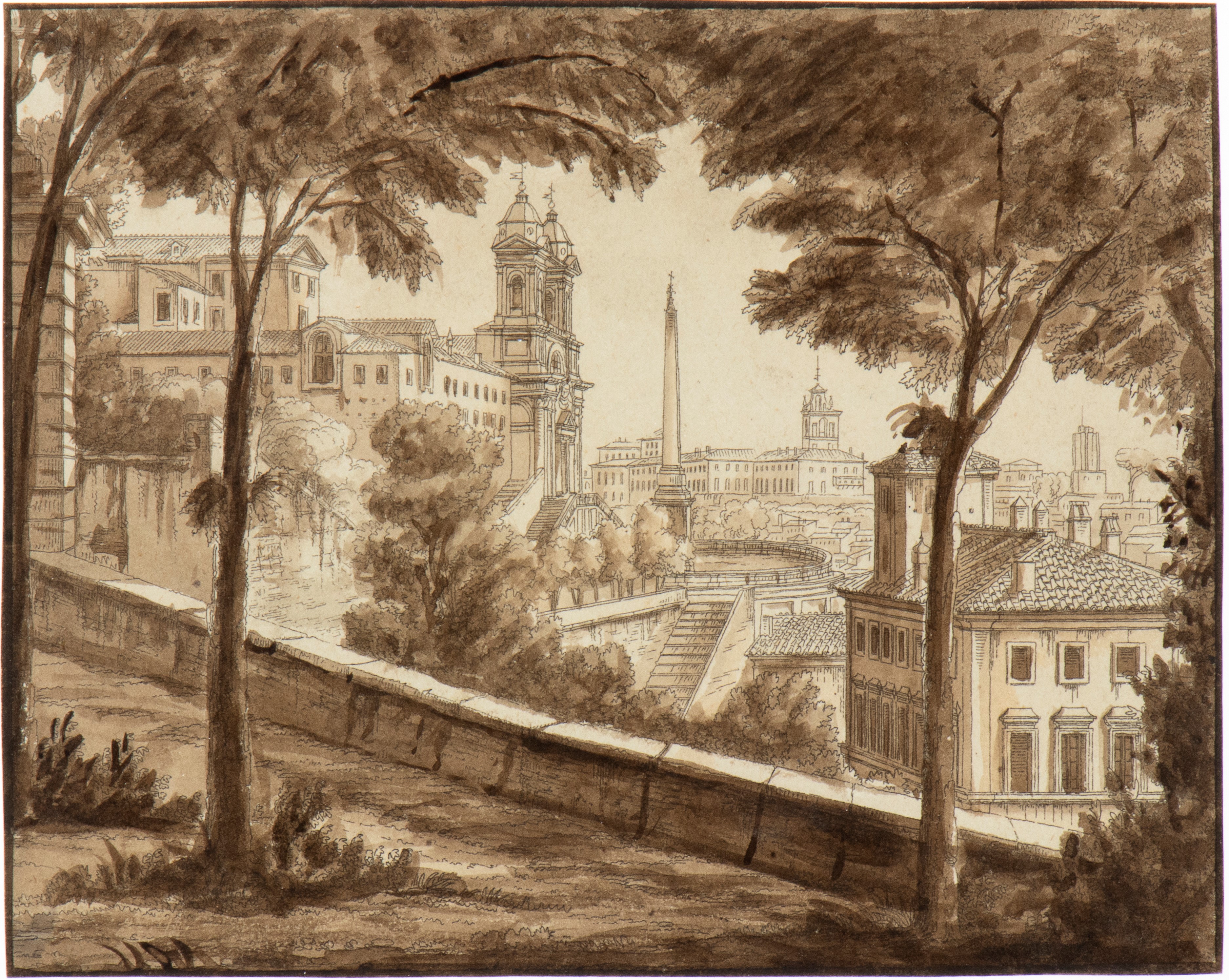 Antonio Acquaroni - Vedute romane: Porto di Ripetta, Trinità dei Monti, Porta Angelica (suite di ...